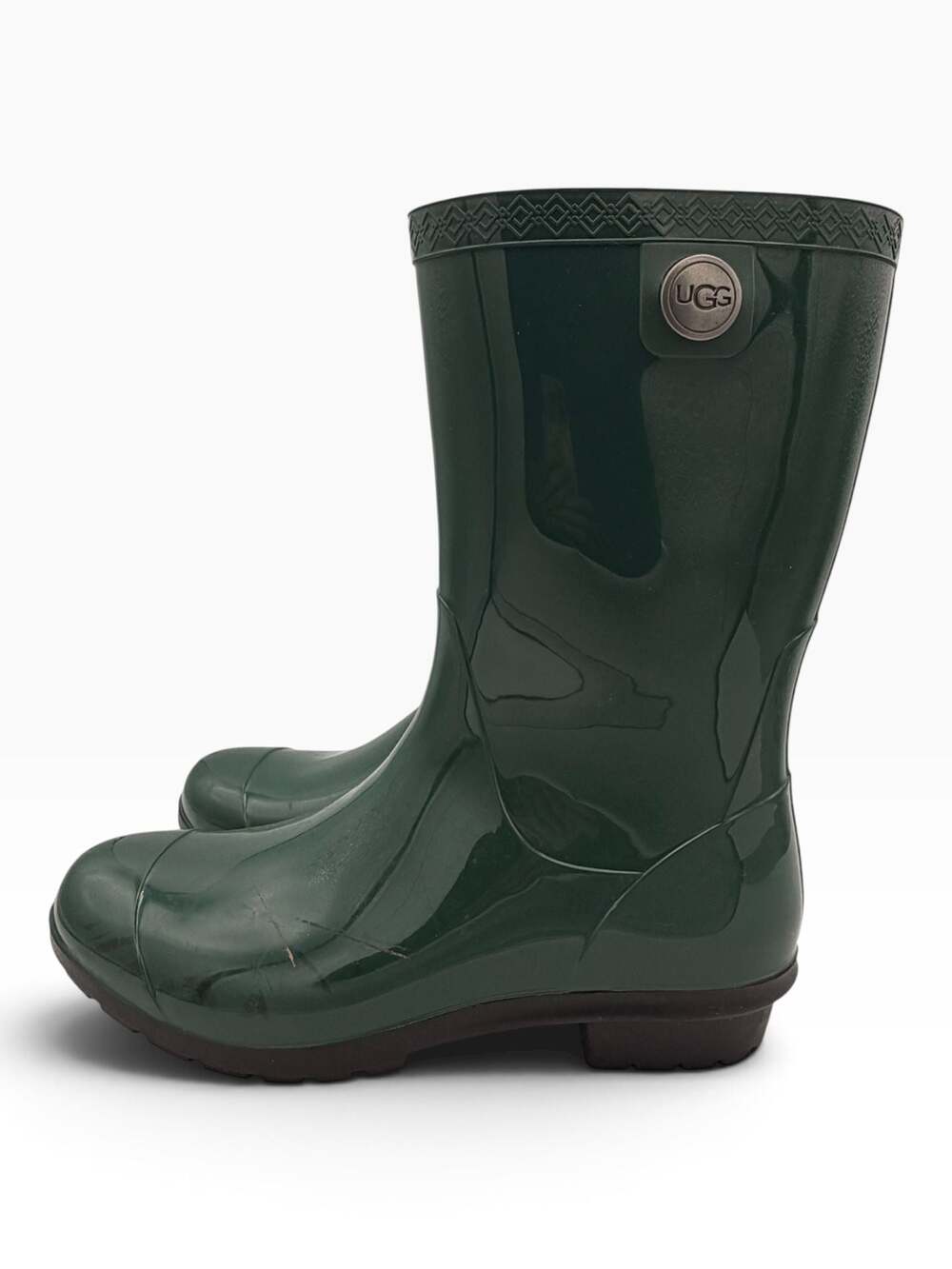 UGG Sienna Waterproof Rubber Rain Boots Pine Green Size Women's - Picture 3 of 11